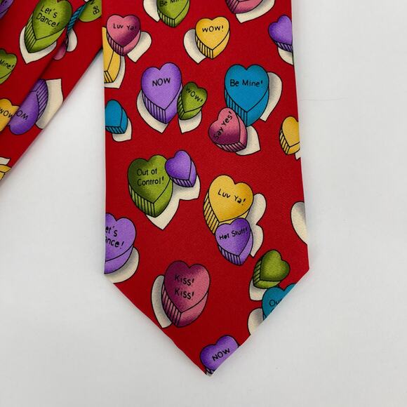 Sweetarts Valentine's Candy Heart Tie Red Blue Purple Love - Picture 2 of 16